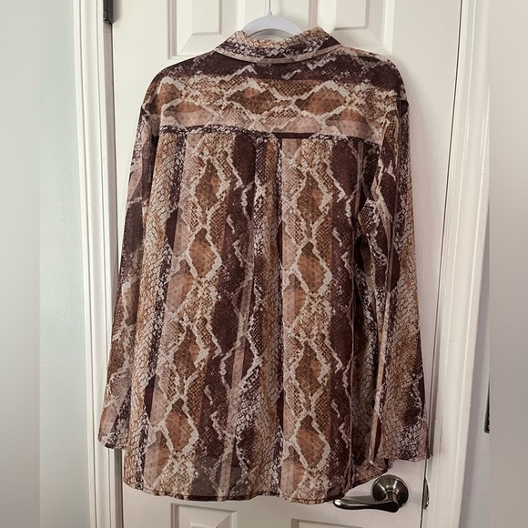 House of Harlow 1960 x Revolve Marley Shirt Striped Python Snake print size m - Picture 7 of 7